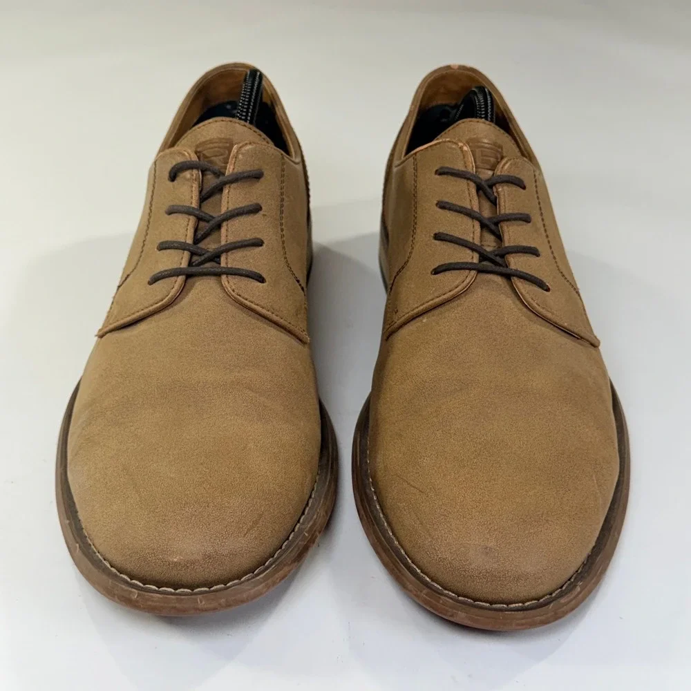 Hawker Rye Abuelo Dress Shoes Mens 11.5 Tan Beige Derby Oxford Office Business